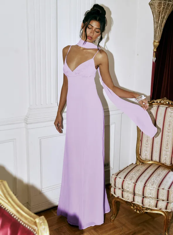 Jadira Scarf Maxi Dress Purple sold by Princess Polly