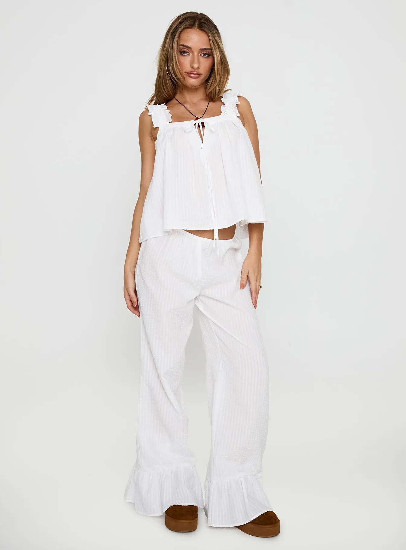 Santabelle Frill Pants White sold by Princess Polly product image thumbnail 3