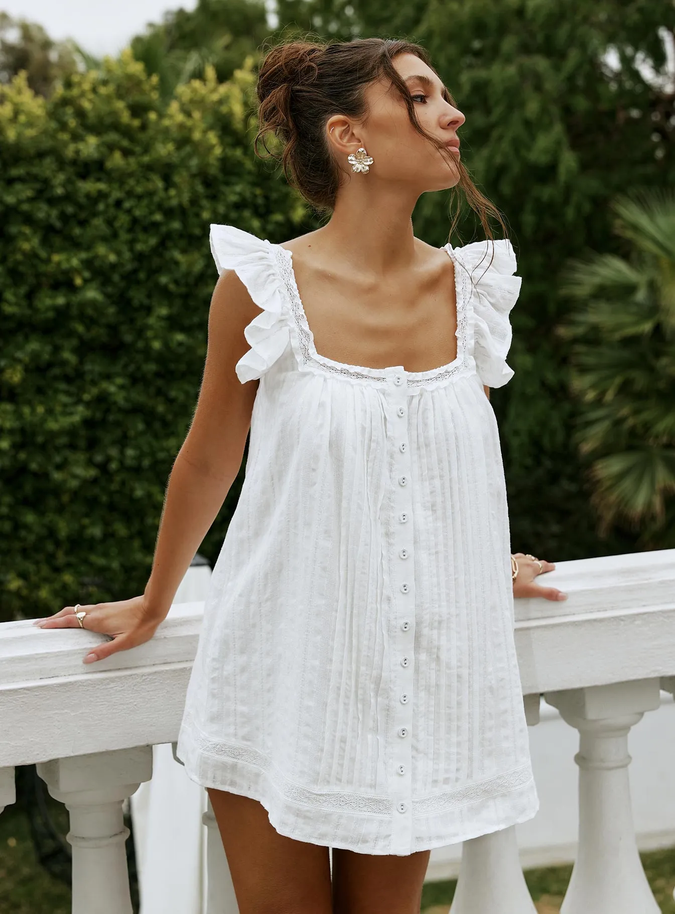 Summerland Broiderie Mini Dress White sold by Princess Polly