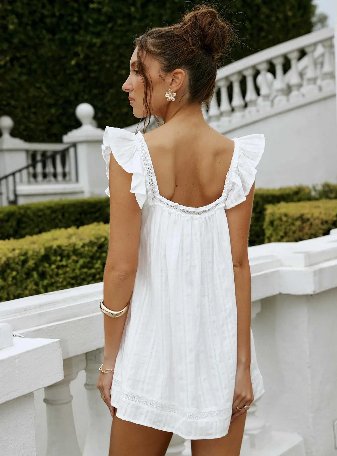 Summerland Broiderie Mini Dress White sold by Princess Polly product image thumbnail 4