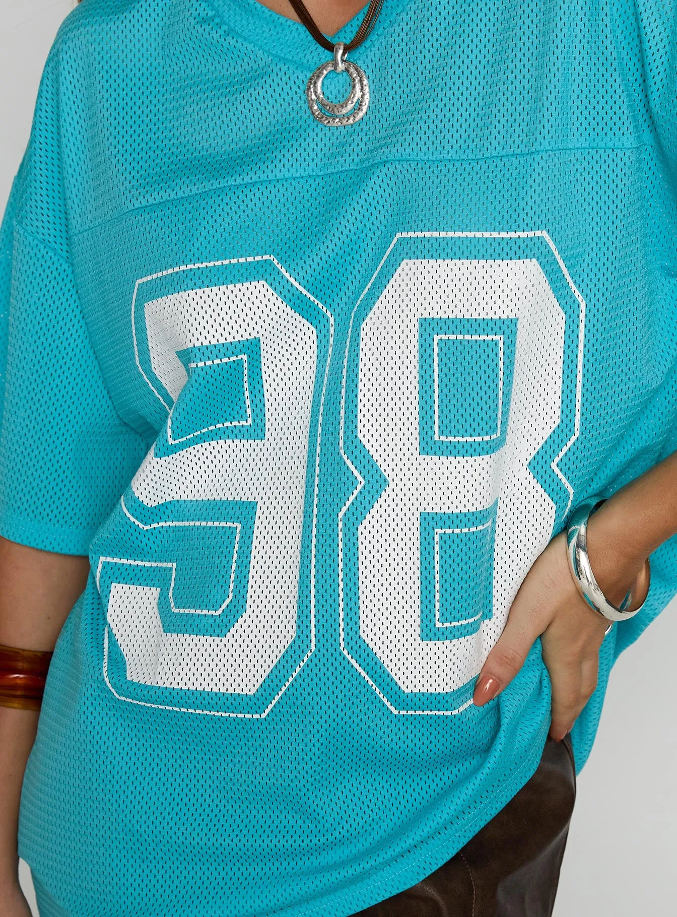 98 Sports Oversized Graphic Tee Blue sold by Princess Polly product image thumbnail 5