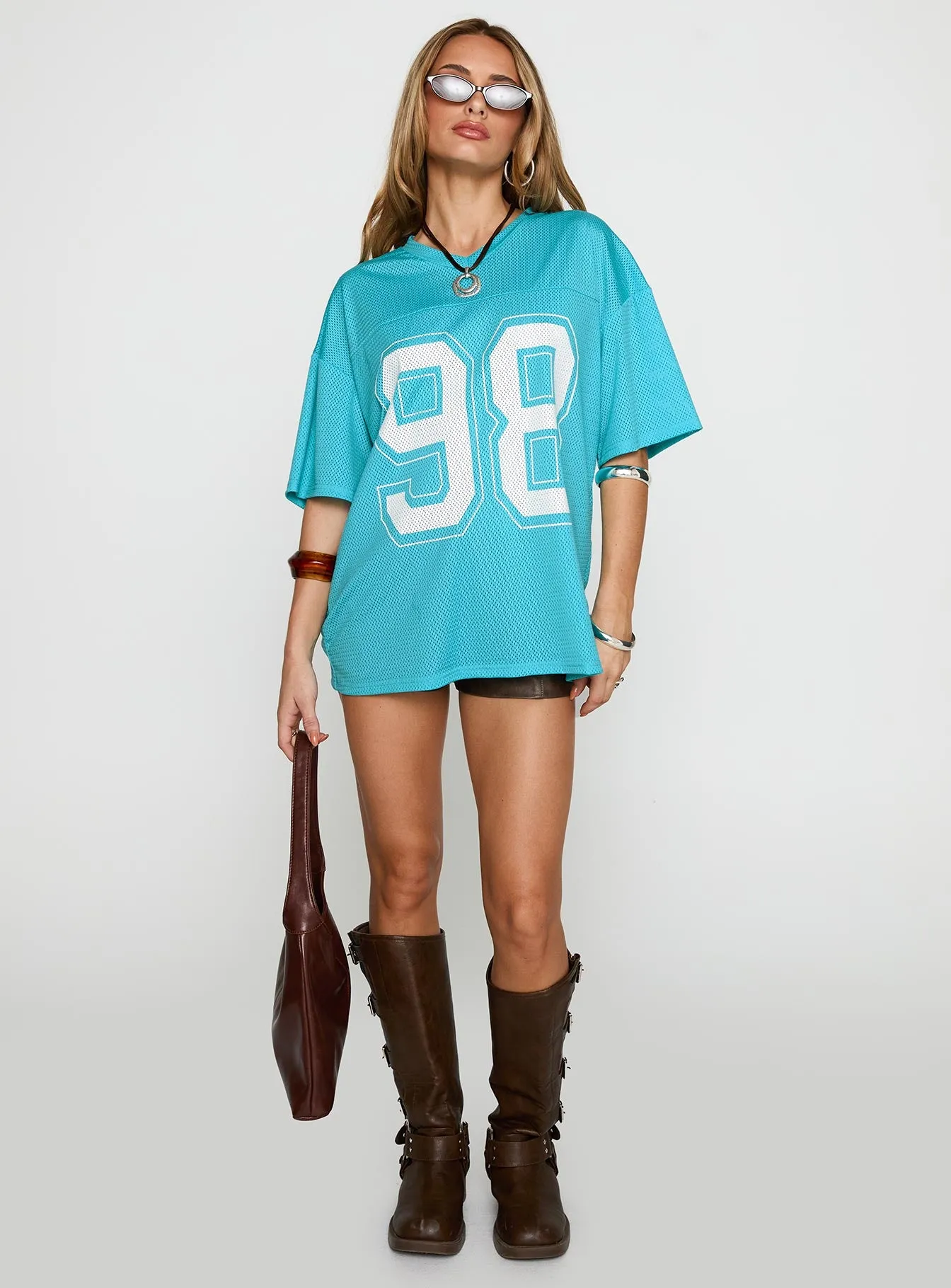 98 Sports Oversized Graphic Tee Blue sold by Princess Polly product image thumbnail 2