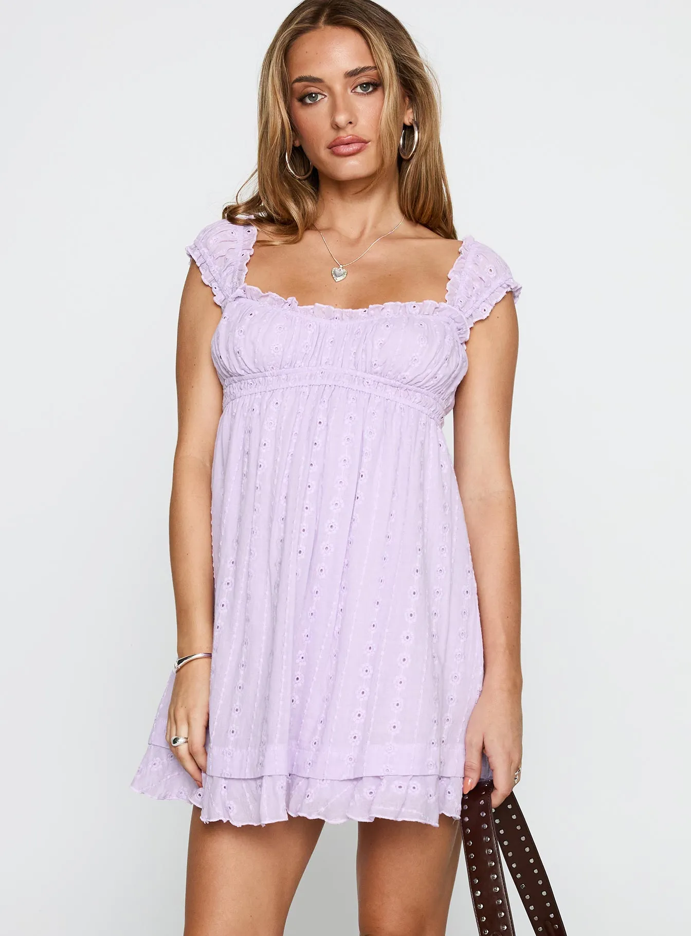 Carlita Mini Dress Lilac sold by Princess Polly