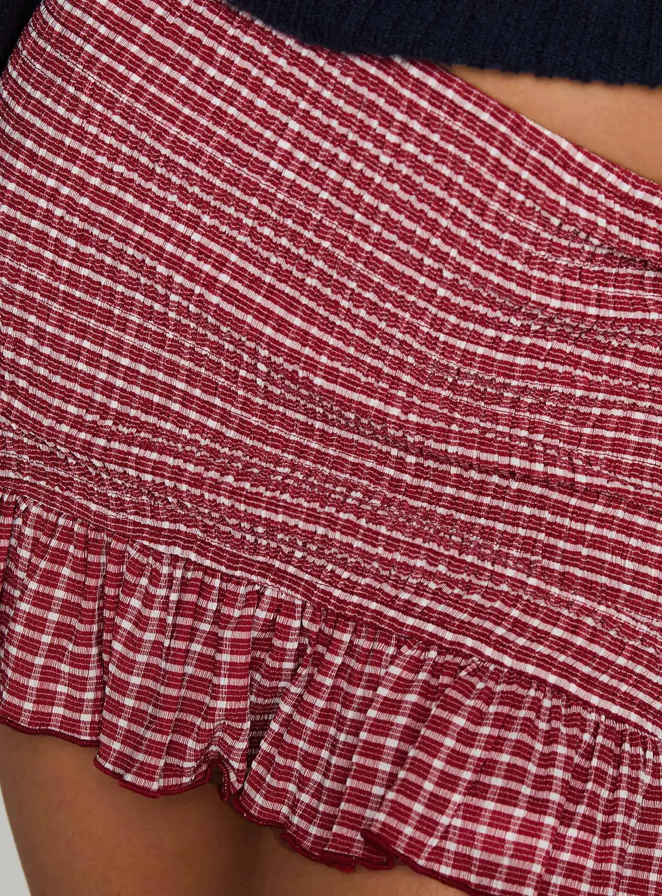 Growing Up Frill Detail Mini Skirt Red Check sold by Princess Polly product image thumbnail 5