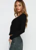 Baseline Rib Long Sleeve Top Black sold by Princess Polly