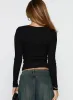 Baseline Rib Long Sleeve Top Black sold by Princess Polly