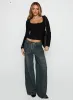 Baseline Rib Long Sleeve Top Black sold by Princess Polly