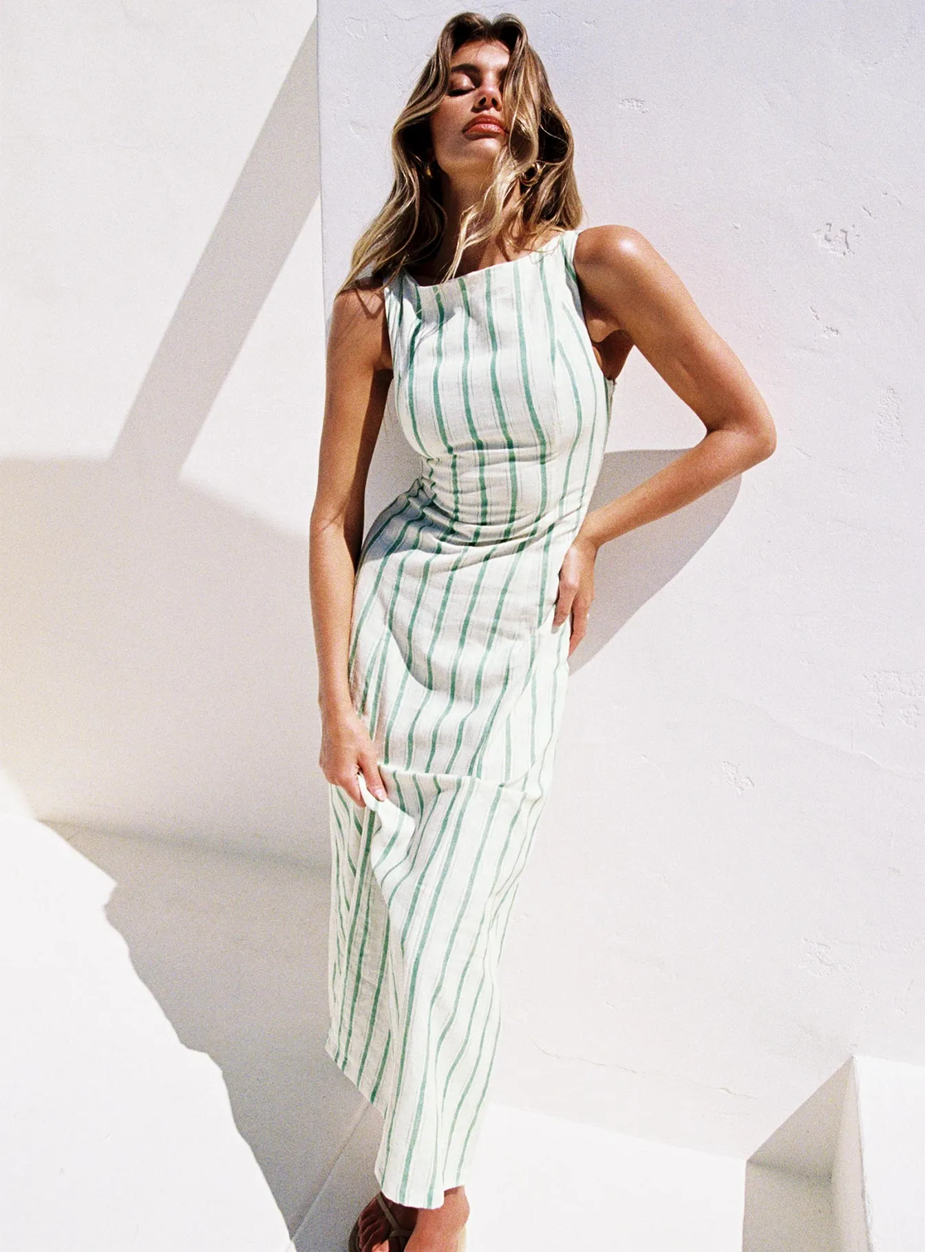 Lewisa Maxi Dress Green Stripe Tall sold by Princess Polly product image thumbnail 3