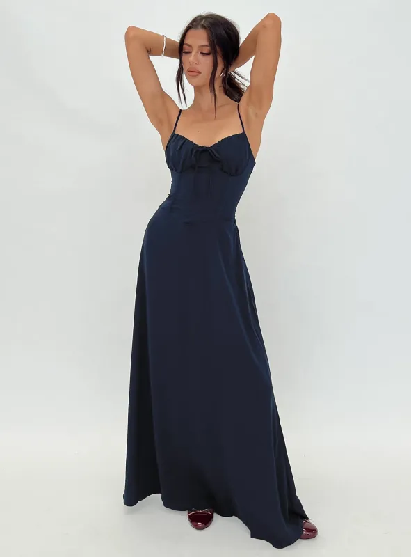 Eleanora Maxi Dress Navy sold by Princess Polly