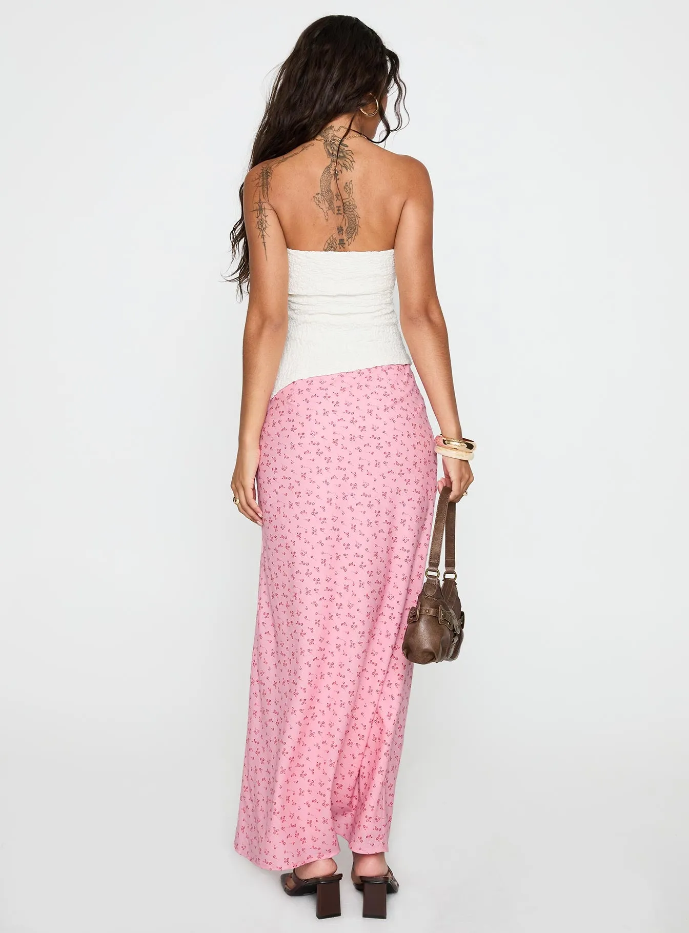 Gorgina Tie Maxi Skirt Pink Multi sold by Princess Polly product image thumbnail 5