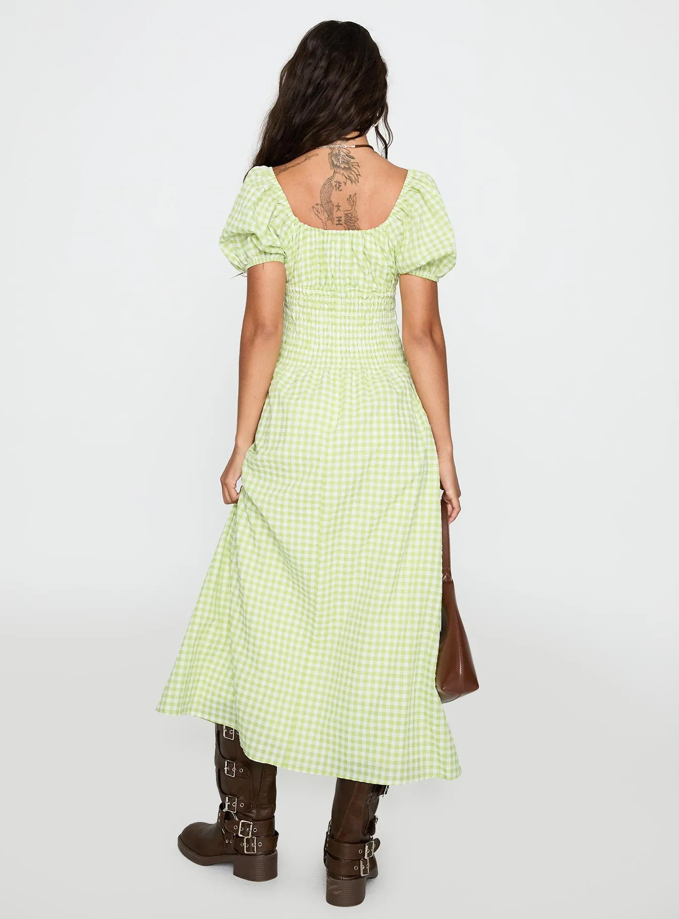 More Than Butterflies Maxi Dress Green Check sold by Princess Polly product image thumbnail 5