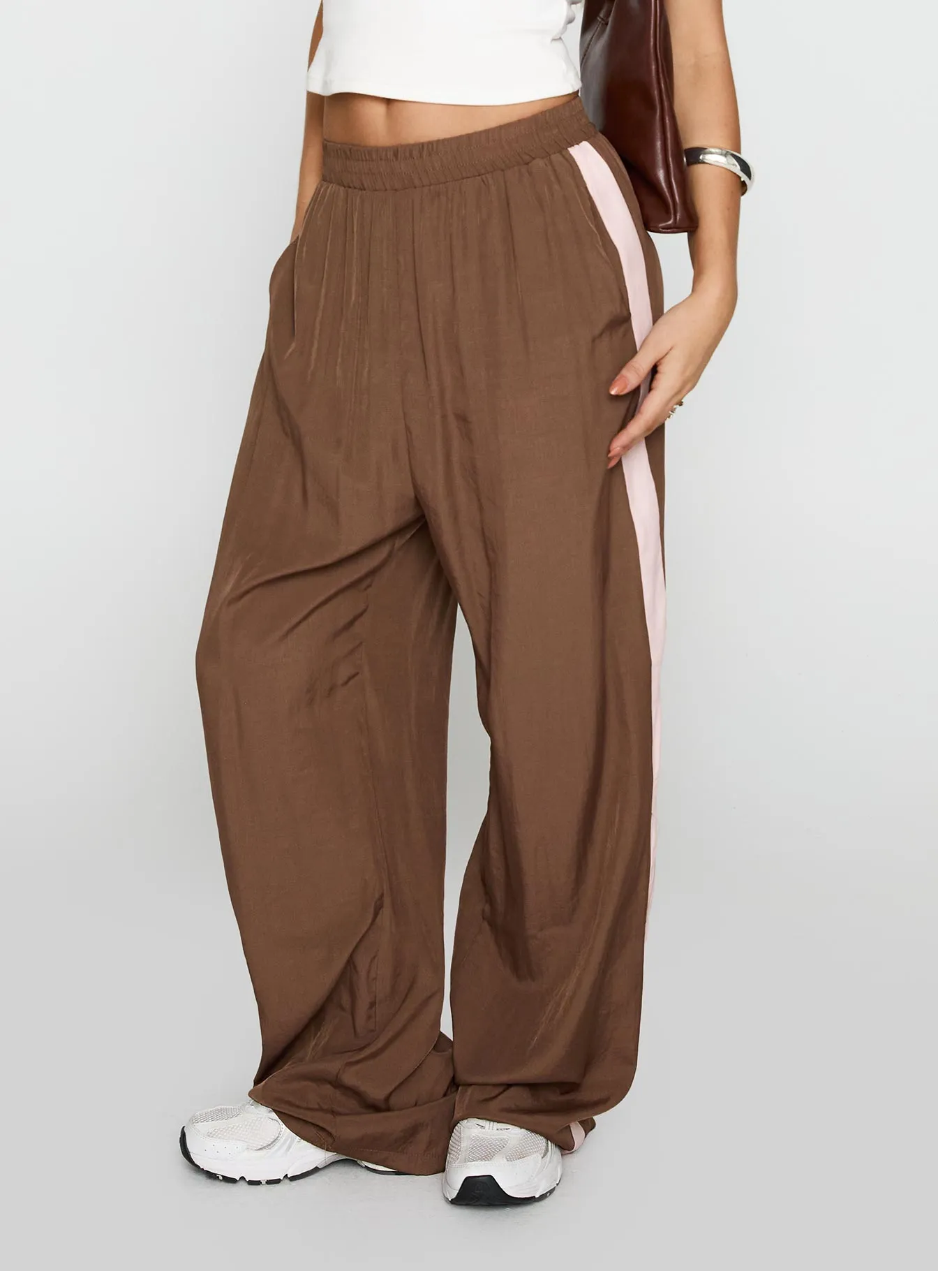 No Doubts Track Pant Brown sold by Princess Polly