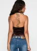 Ruelle Halter Bodysuit Brown sold by Princess Polly
