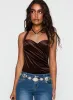 Ruelle Halter Bodysuit Brown sold by Princess Polly