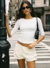 Kordelia Bubble Hem Shorts White Polka sold by Princess Polly