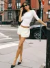 Kordelia Bubble Hem Shorts White Polka sold by Princess Polly