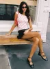 Cheirosa Off Shoulder Top White / Red sold by Princess Polly
