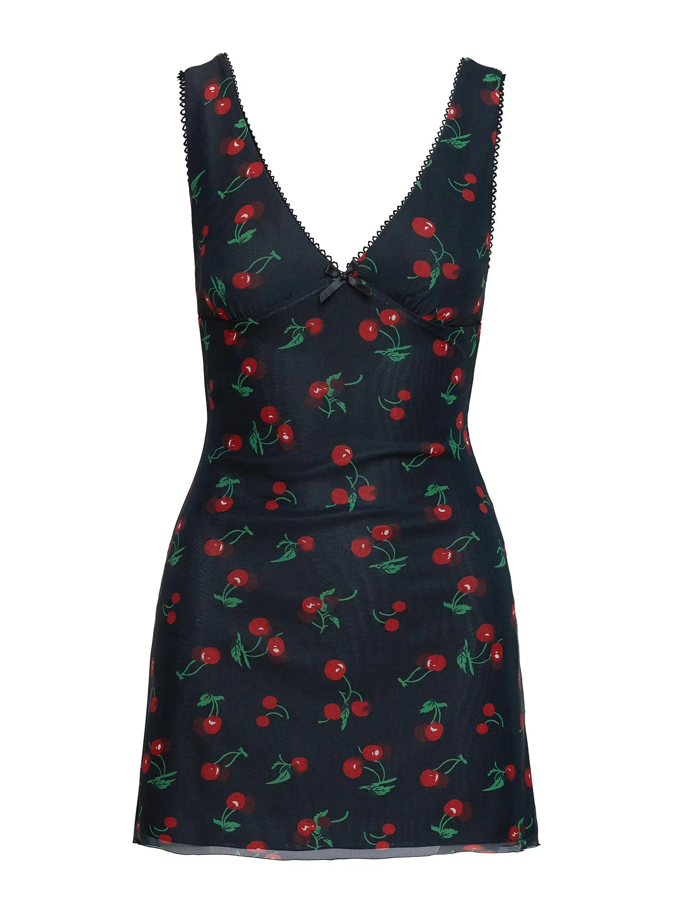Rosaria Mini Dress Black / Cherries sold by Princess Polly product image thumbnail 5
