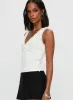 Danyia Frill Top White sold by Princess Polly