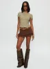 Romelle Shirred Top Green / Brown Plaid sold by Princess Polly