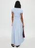 Wendelin Shirred Maxi Dress Blue Stripe sold by Princess Polly