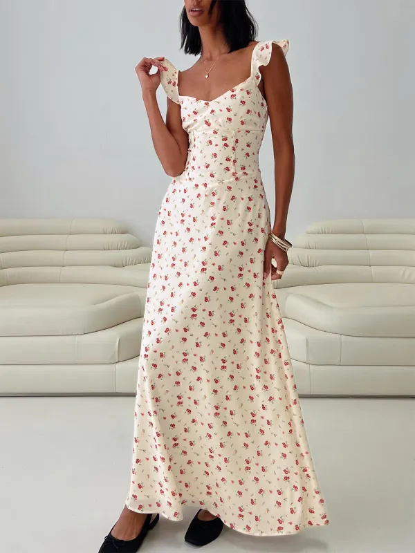 Maryana Maxi Dress Cream / Multi sold by Princess Polly