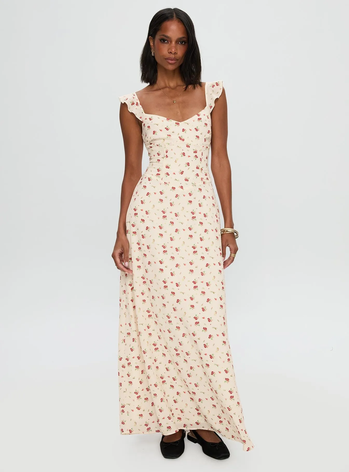 Maryana Maxi Dress Cream / Multi sold by Princess Polly product image thumbnail 3