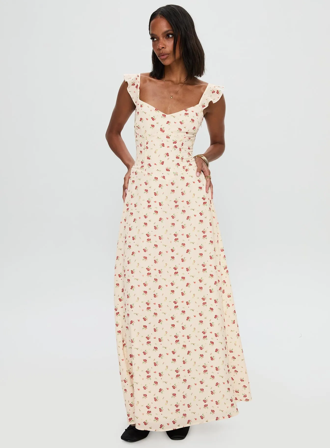 Maryana Maxi Dress Cream / Multi sold by Princess Polly product image thumbnail 2