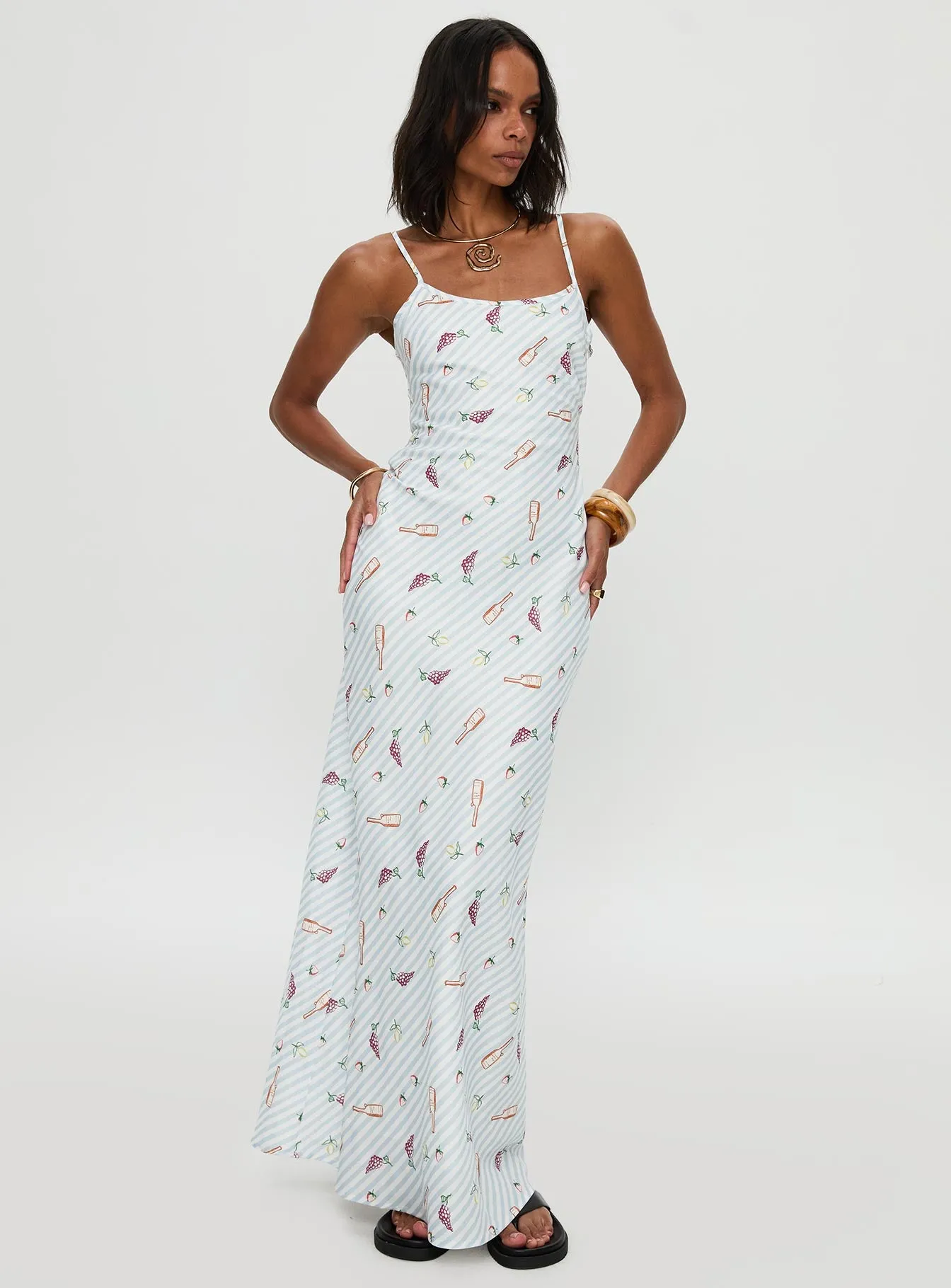 Charcuterie Maxi Dress Blue sold by Princess Polly product image thumbnail 3