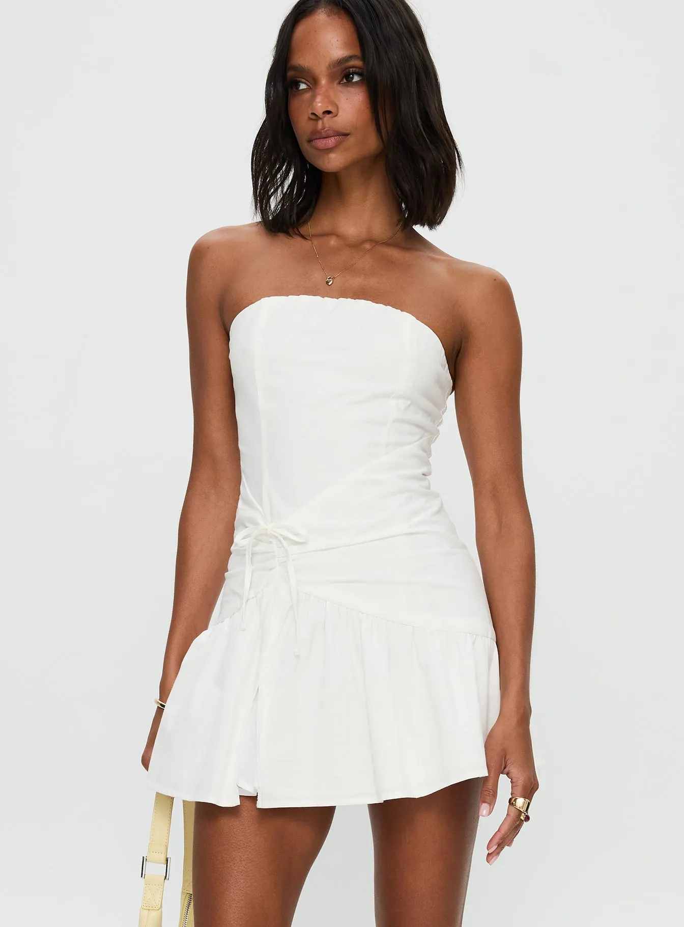 Archetype Strapless Mini Dress White sold by Princess Polly product image thumbnail 2