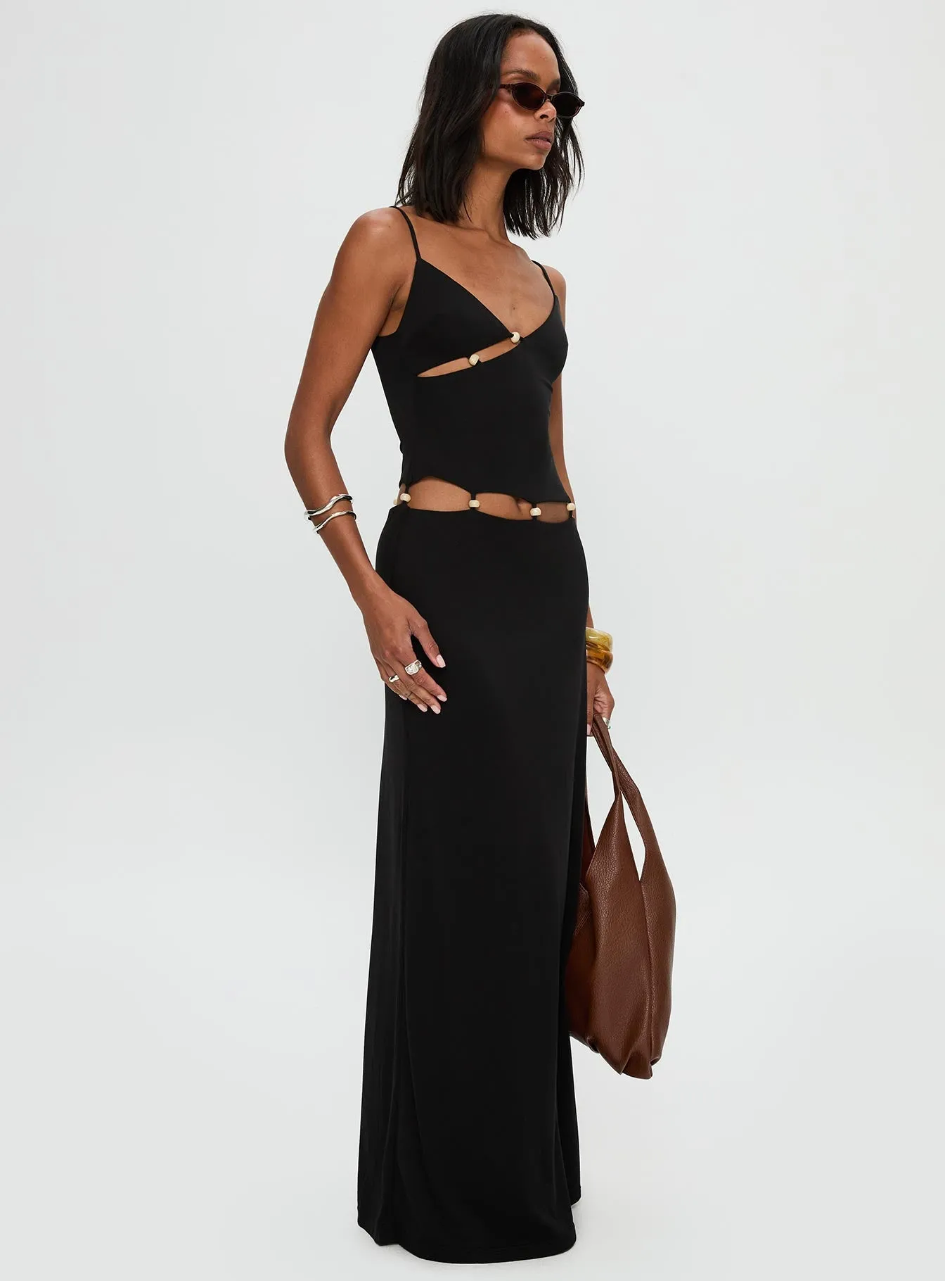 Allspice Beaded Maxi Dress Black sold by Princess Polly product image thumbnail 4
