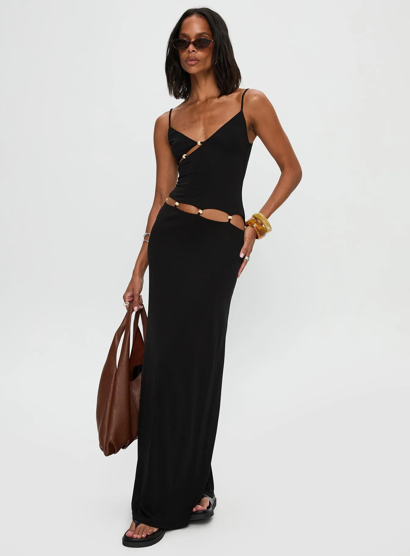 Allspice Beaded Maxi Dress Black sold by Princess Polly product image thumbnail 3