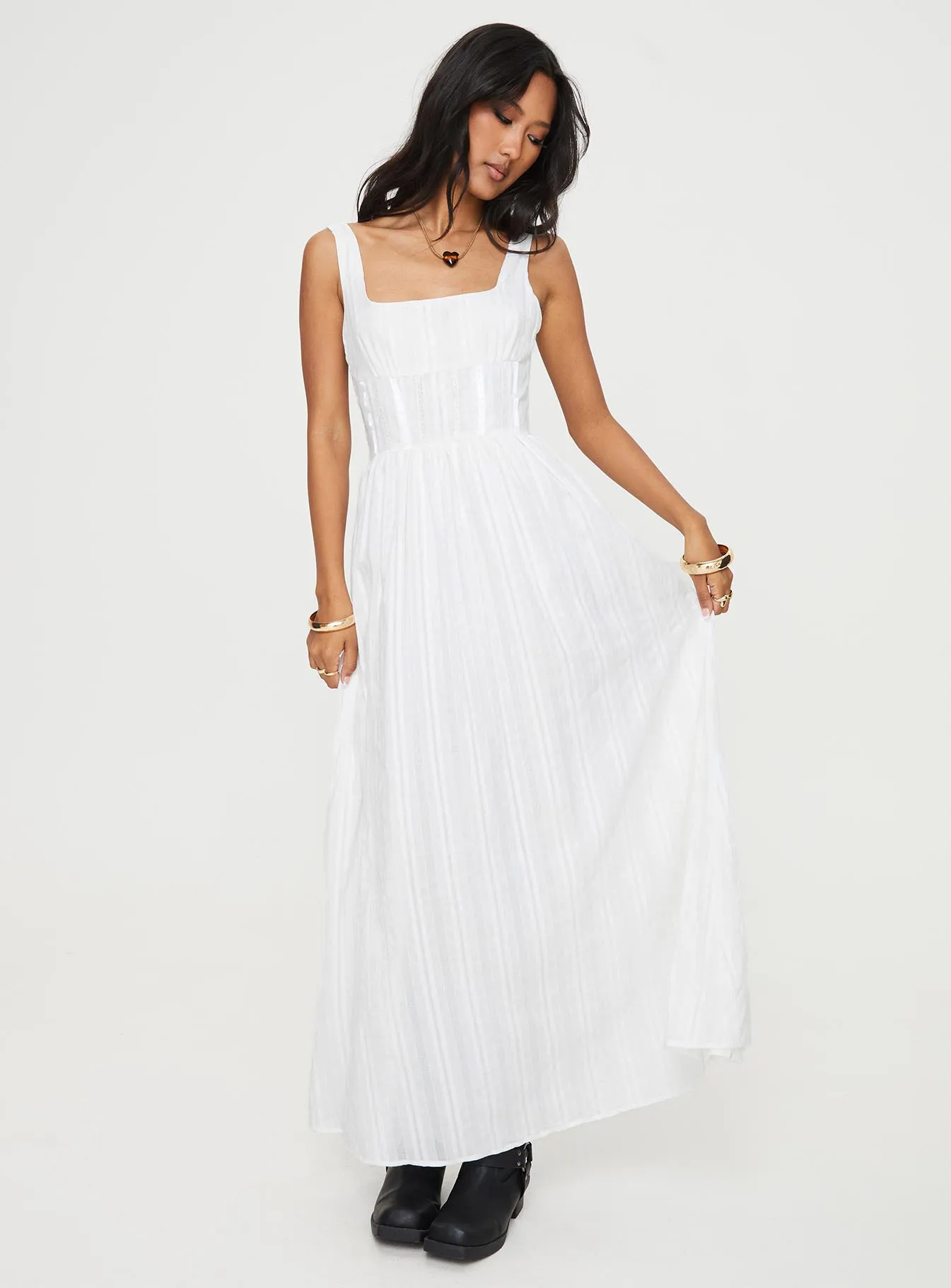 Lorinda Maxi Dress White Lower Impact sold by Princess Polly product image thumbnail 2