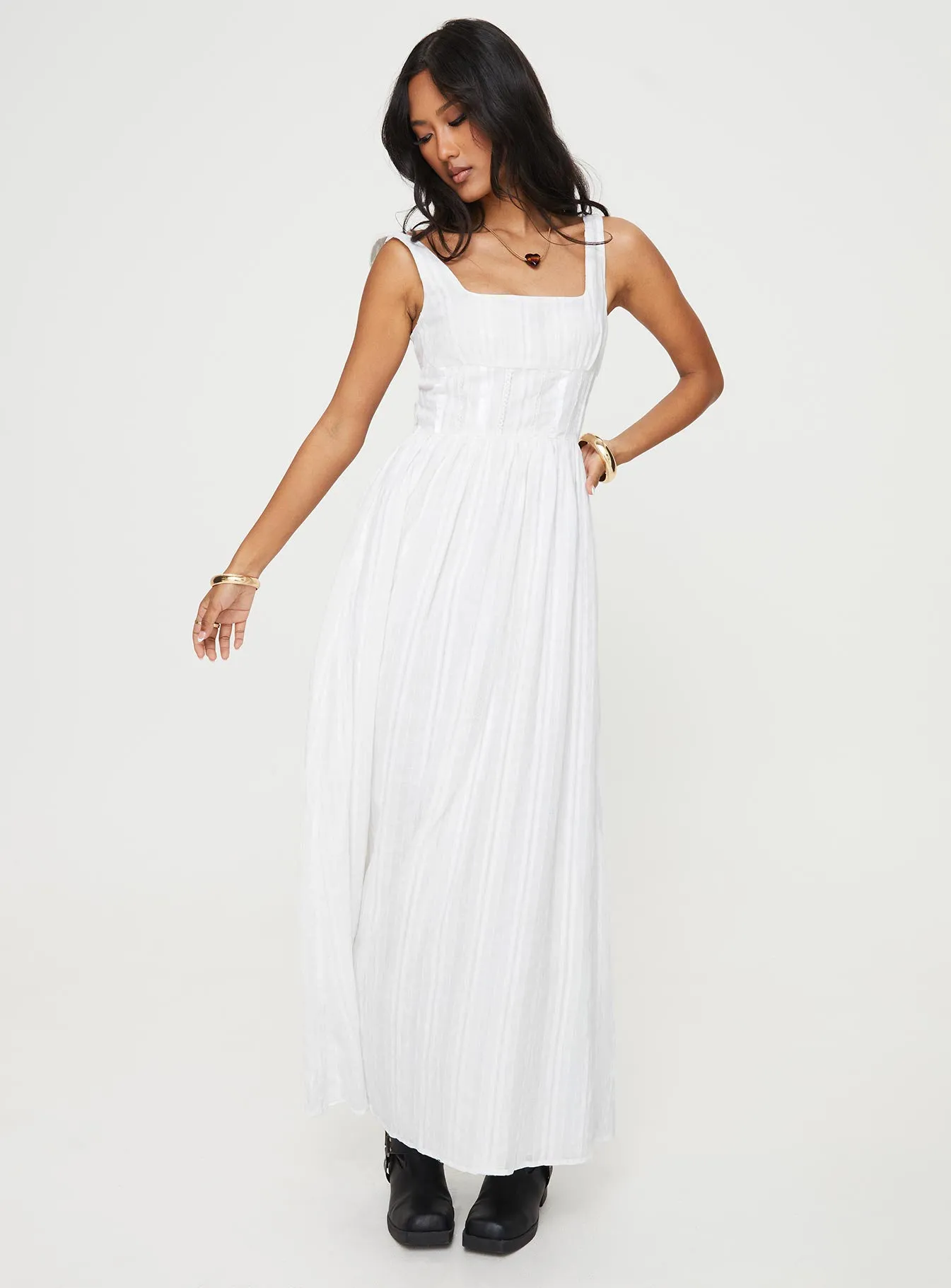 Lorinda Maxi Dress White Lower Impact sold by Princess Polly product image thumbnail 3