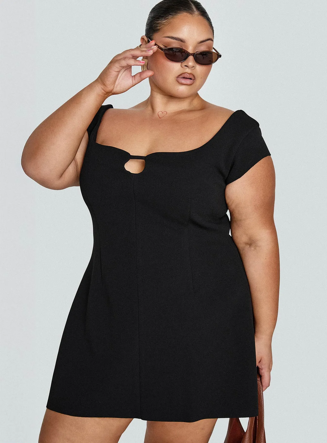Sylvette Mini Dress Black Curve sold by Princess Polly