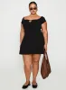 Sylvette Mini Dress Black Curve sold by Princess Polly