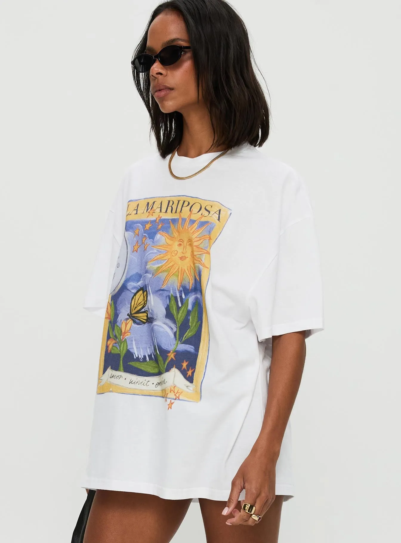Tarot Card Oversized Graphic Top White / Multi sold by Princess Polly product image thumbnail 4