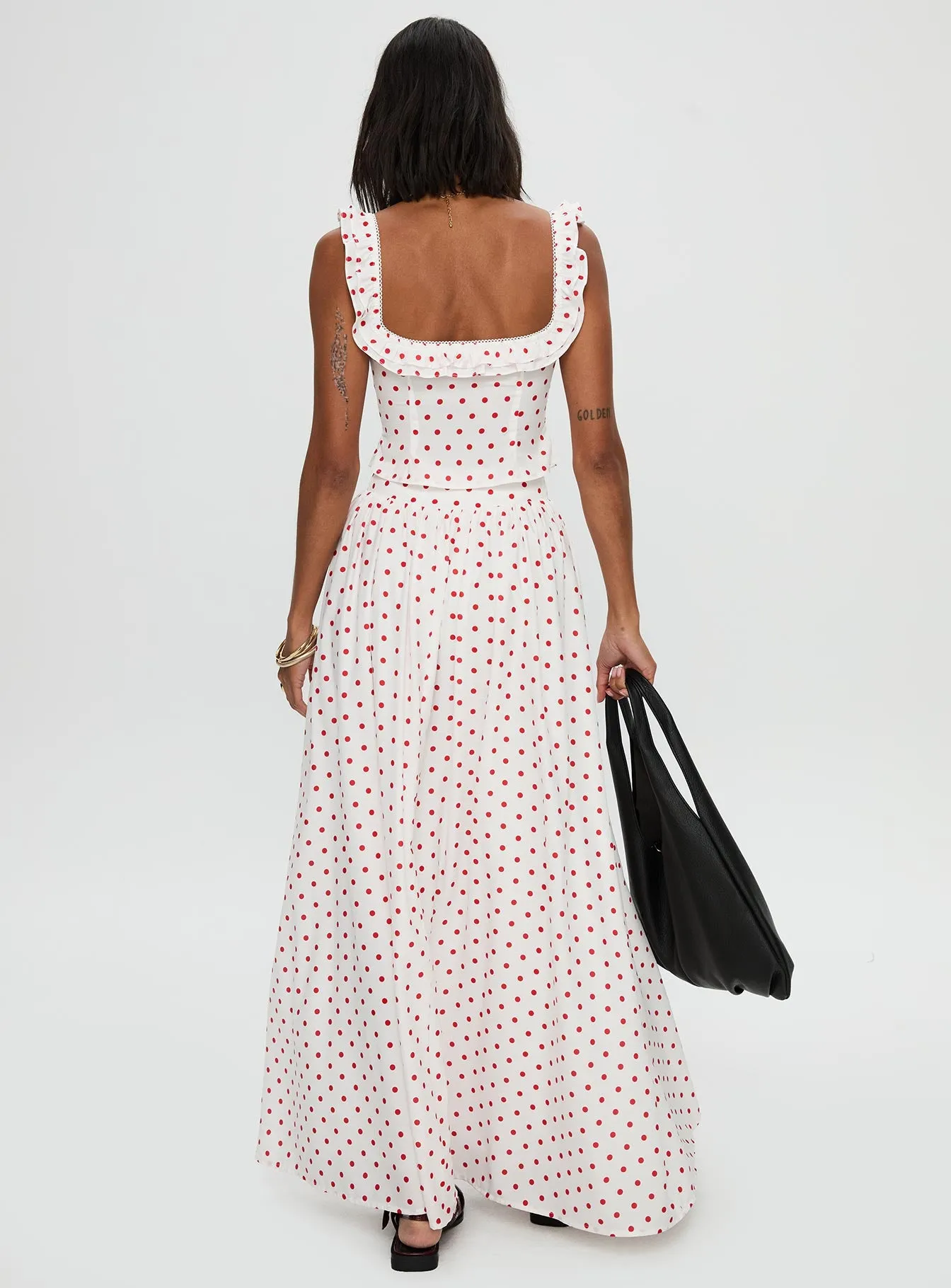 Valerio Maxi Skirt White / Red sold by Princess Polly product image thumbnail 5