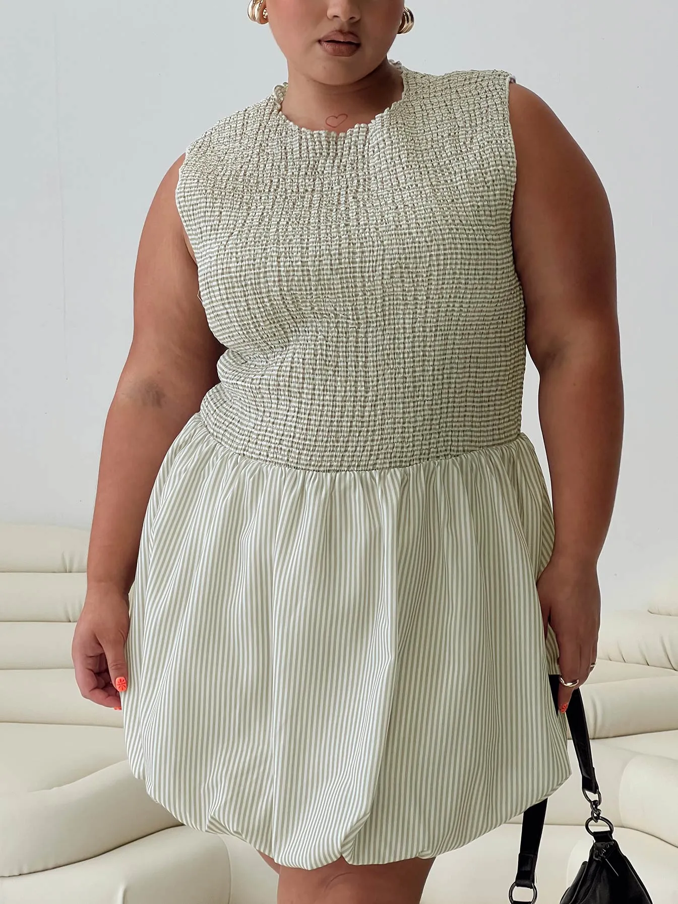 Narnie Mini Dress Sage Curve sold by Princess Polly