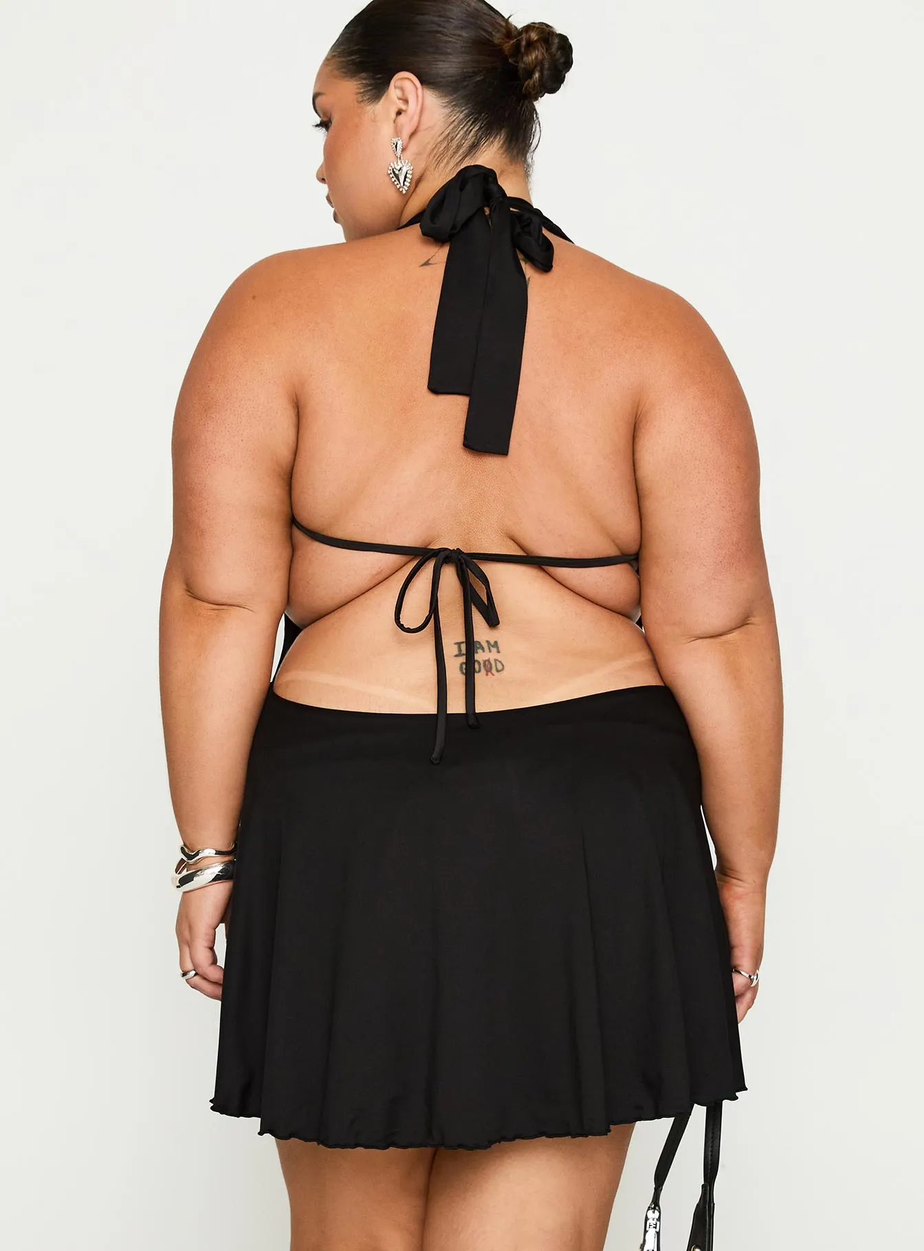 Maeva Halter Mini Dress Black Curve sold by Princess Polly product image thumbnail 5
