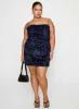 Layney Sequin Mini Dress Navy Curve sold by Princess Polly