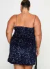 Layney Sequin Mini Dress Navy Curve sold by Princess Polly