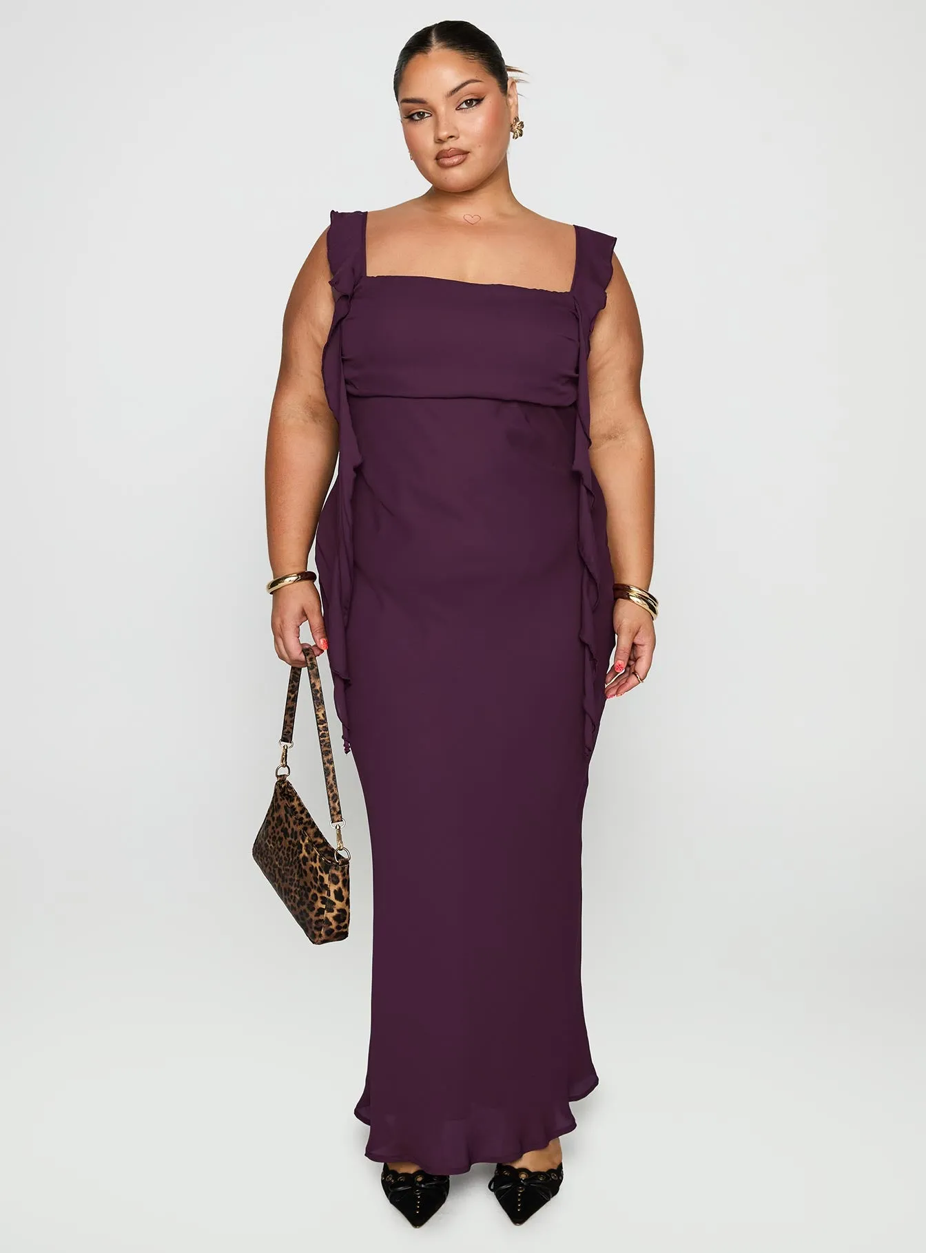 Lanai Maxi Dress Plum Curve sold by Princess Polly product image thumbnail 2
