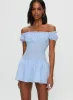 Count My Blessings Playsuit Blue Check sold by Princess Polly