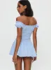 Count My Blessings Playsuit Blue Check sold by Princess Polly