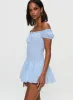Count My Blessings Playsuit Blue Check sold by Princess Polly