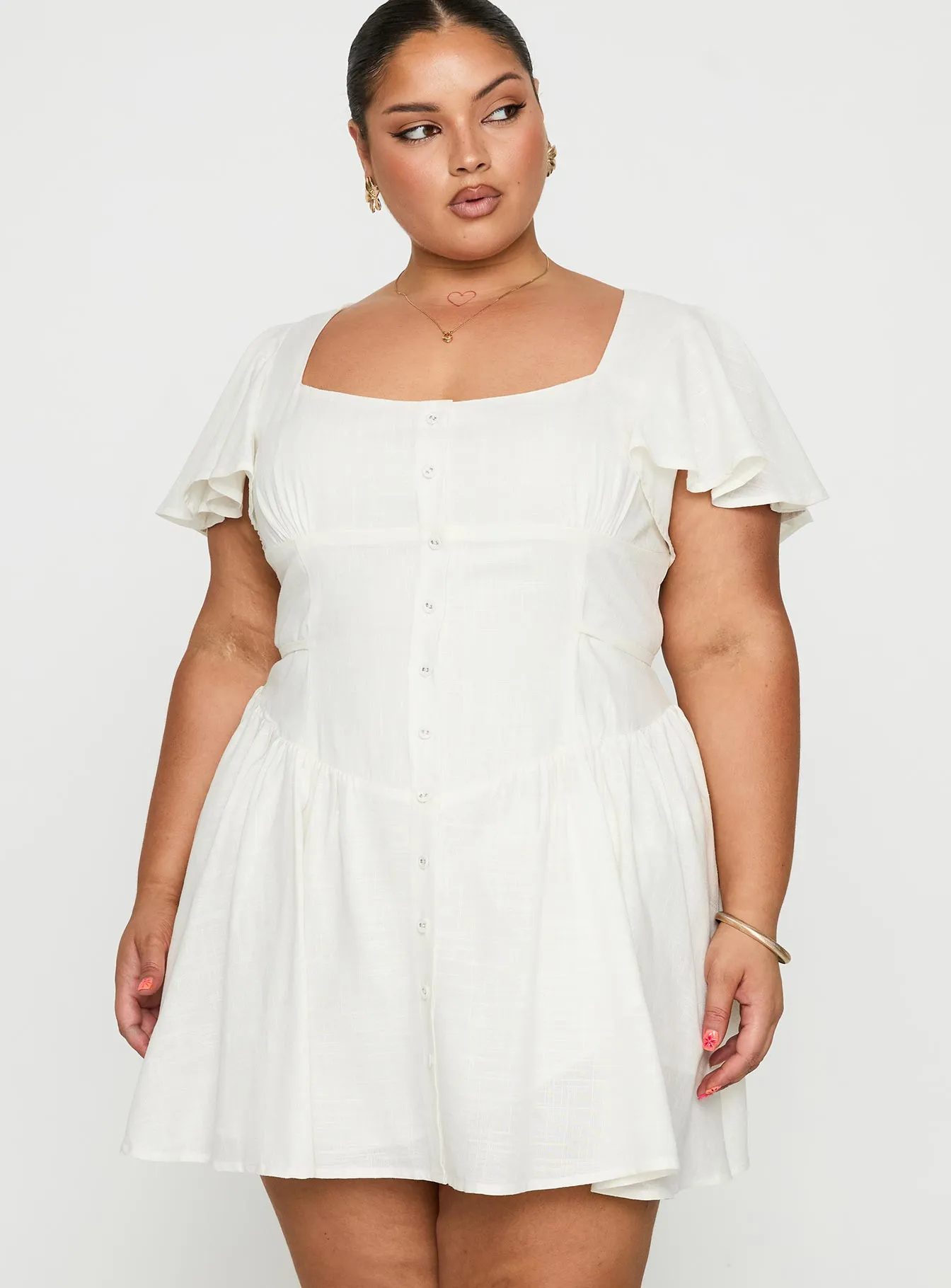 Forever More Mini Dress White Curve sold by Princess Polly product image thumbnail 2