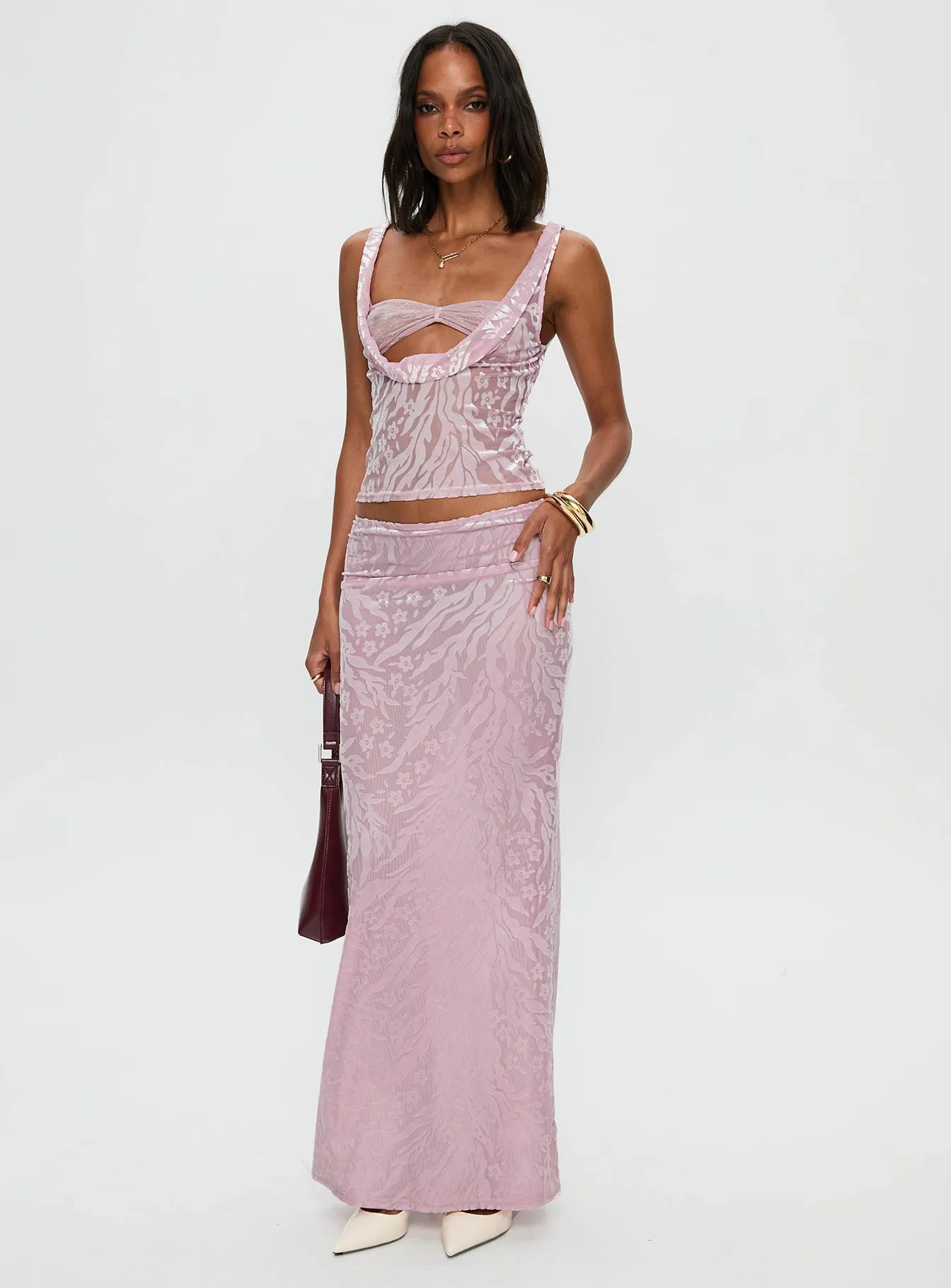 Kalei Maxi Skirt Pink Floral sold by Princess Polly product image thumbnail 2