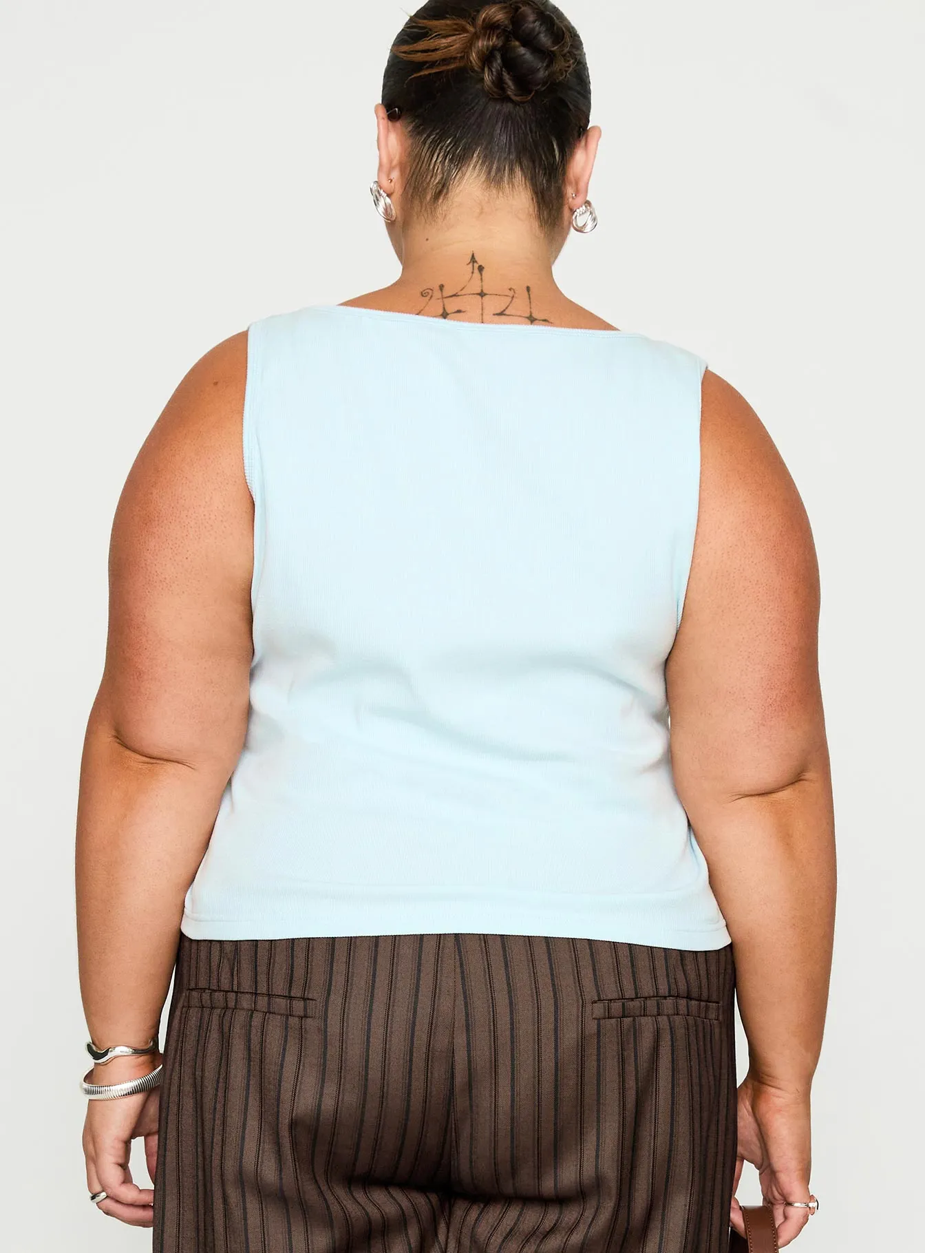 Baseline Square Neck Rib Tank Top Light Blue Curve sold by Princess Polly product image thumbnail 5