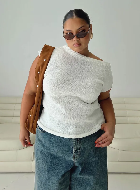 Ashfield Off Shoulder Top White Curve sold by Princess Polly